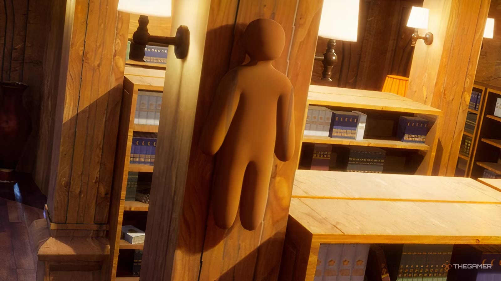 Wooden door camouflage — Library
